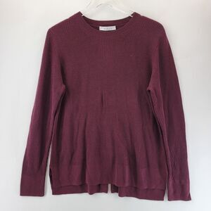 Kokun Tunic Sweater Womens XL Bamboo Cashmere Maroon Red Sustainable Ribbed Knit